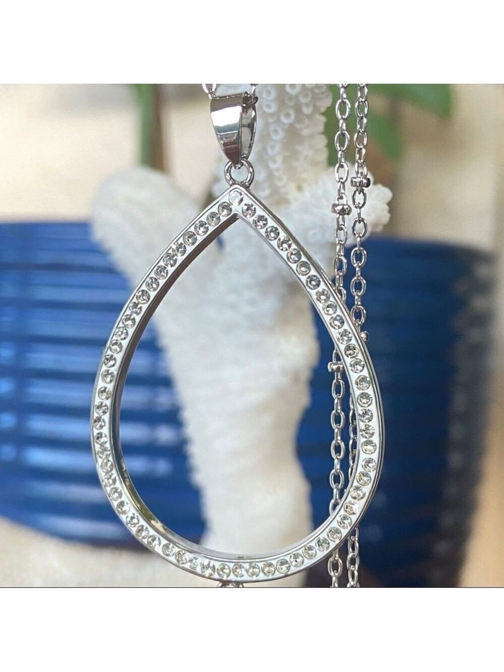 Tear Drop Tassels Necklace Made w/ Swarovski Crystal Necklace